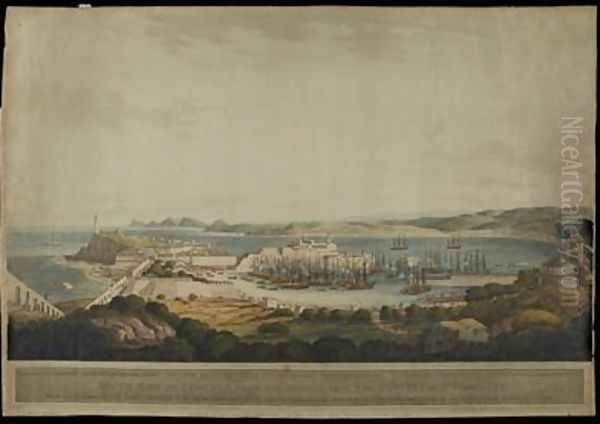 South View of Corunna from the Heights near the Convent of St Margaret Oil Painting by Lee, Francis