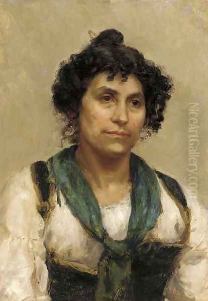 A peasant girl Oil Painting by Edwin Long