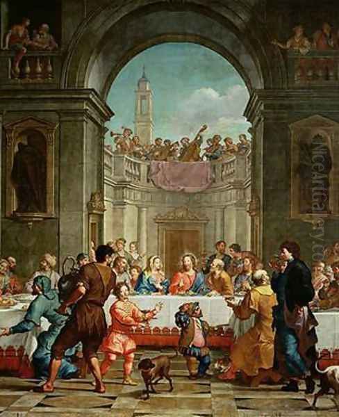 The Marriage at Cana 1723 Oil Painting by Bartolomeo Litterini