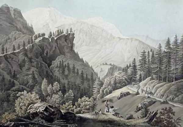 View of the Chamonix Valley 1789 Oil Painting by Jean Antoine Linck