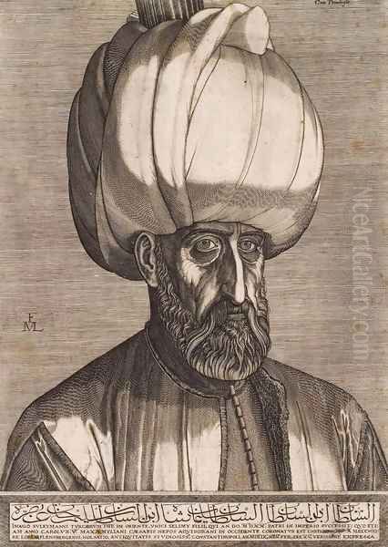 Portrait of Sultan Suleyman the Magnificent Oil Painting by Melchior Lorck