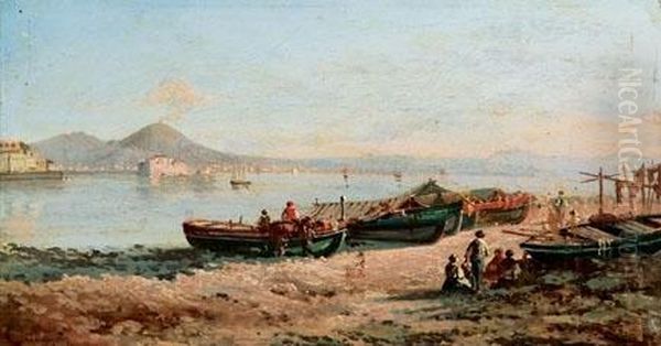 Il Golfo Di Napoli Oil Painting by Gaetano Esposito