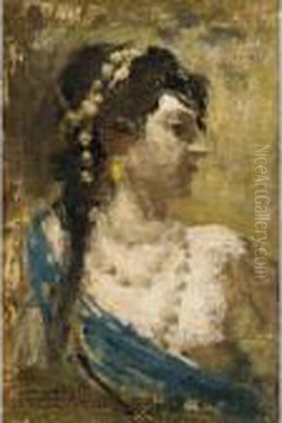 Profilo Di Donna Oil Painting by Gaetano Esposito