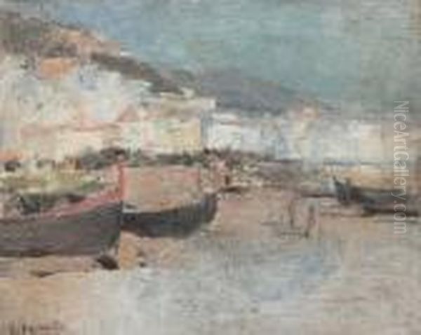 Spiaggia Di Salerno Oil Painting by Gaetano Esposito