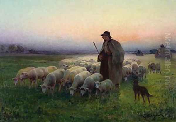 The Return to the Field Oil Painting by Charles Amable Lefebvre