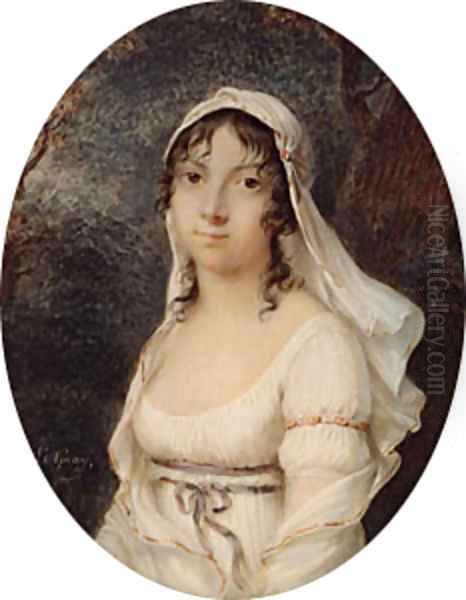 Portrait of a Woman ca 1800 Oil Painting by Etienne-Charles Leguay