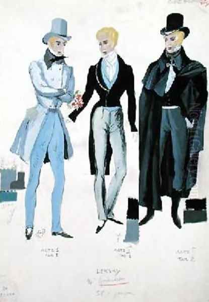 Lensky costumes from acts I Oil Painting by A. Lebrun