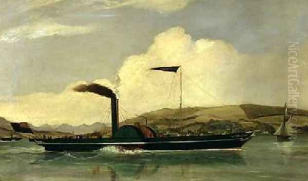 The Paddlesteamer Sovereign 1845 Oil Painting by John Livingstone