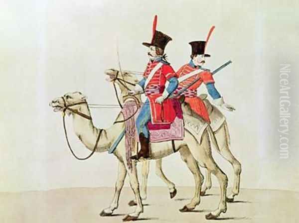 Soldiers of the Dromedary Regiment Oil Painting by Laderer