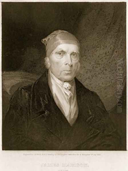 James Madison aged 82 Oil Painting by James Barton Longacre