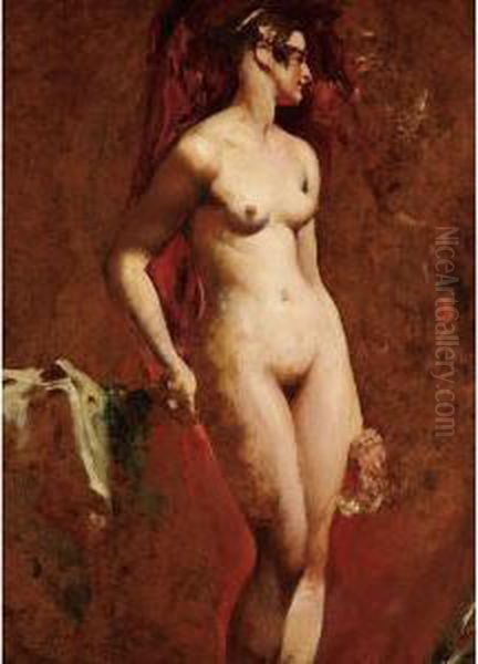 Standing Female Nude Oil Painting by William Etty