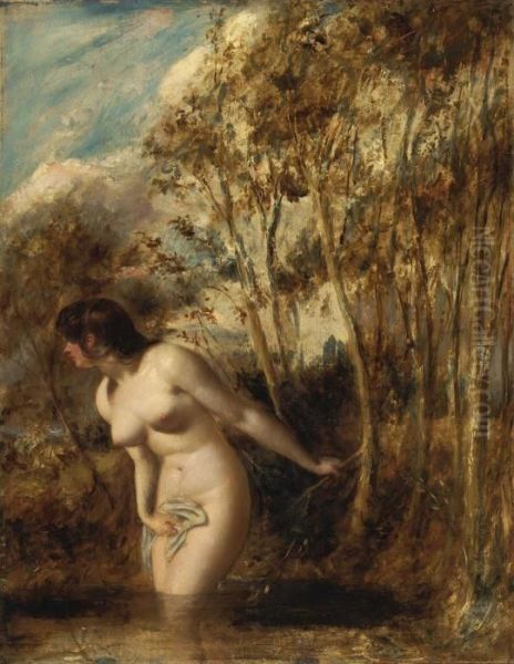 The Bather Oil Painting by William Etty