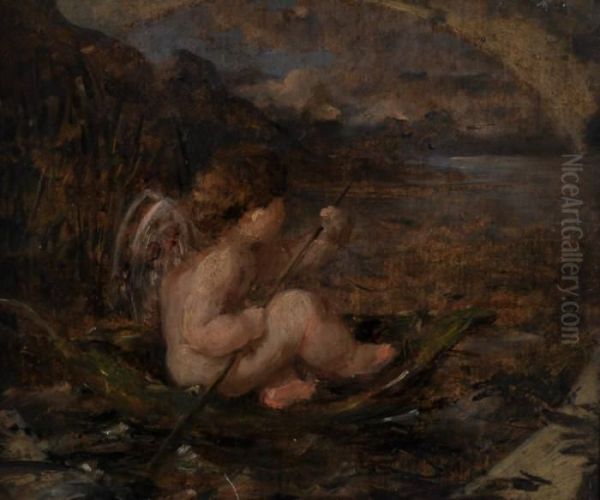 Cupidsailing Oil Painting by William Etty