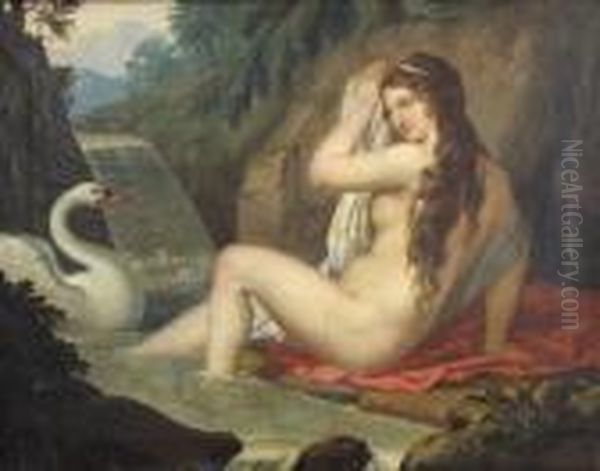 Leda And The Swan Oil Painting by William Etty