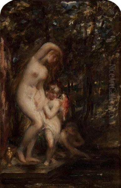 Venus And Cupid Oil Painting by William Etty