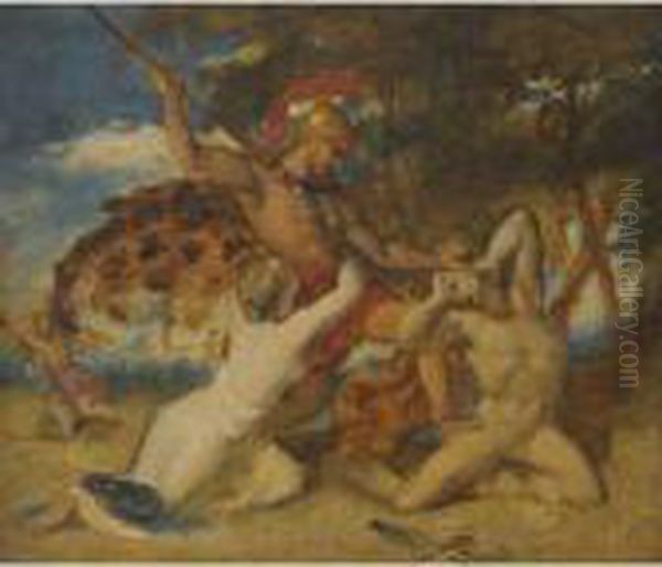 The Combat Oil Painting by William Etty