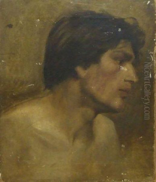 Head And Shoulders Portrait Of A Man Oil Painting by William Etty