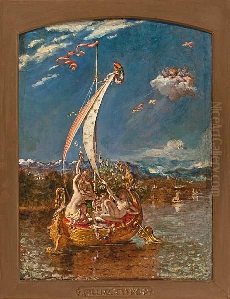 A Study For 'youth On The Prow, Pleasure Atthe Helm' Oil Painting by William Etty