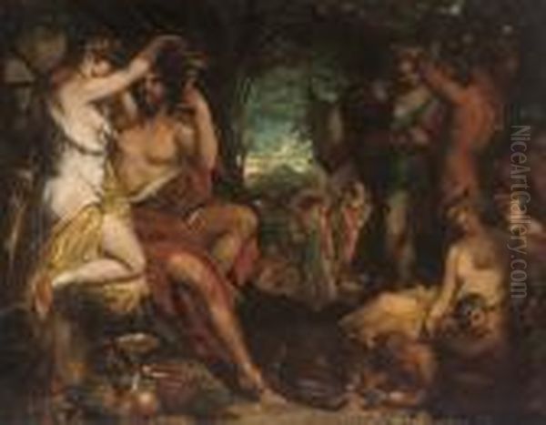 A Bacchanalian Revel Oil Painting by William Etty