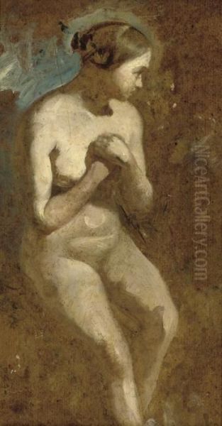 Seated Nude Oil Painting by William Etty