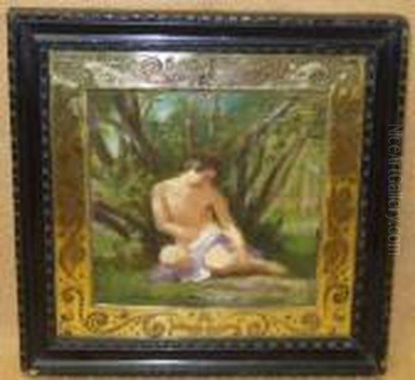 Portrait Of A Semi-nude Seated
On A Bank Oil Painting by William Etty