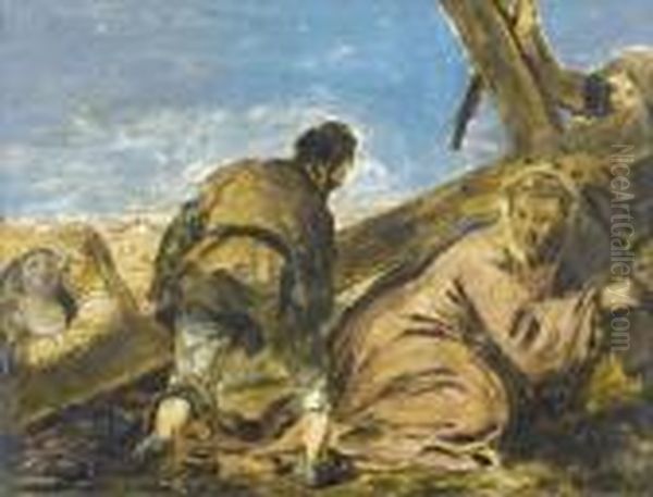 Jesus Fallt Unter Der Last Des Kreuzes Oil Painting by William Etty