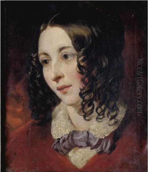 Portrait Of Miss Eliza Cook (1818-1889), Poetess And Editor Of Eliza Cook's Journal Oil Painting by William Etty