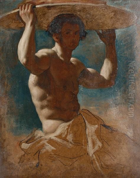 Study Of A Male Nude Oil Painting by William Etty