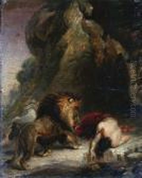 Daniel In The Lions Den Oil Painting by William Etty