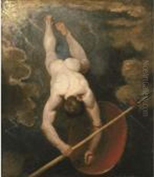 Manlius Hurled From The Rock Oil Painting by William Etty