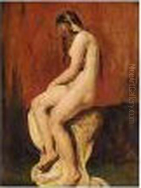 Study Of A Female Nude Oil Painting by William Etty