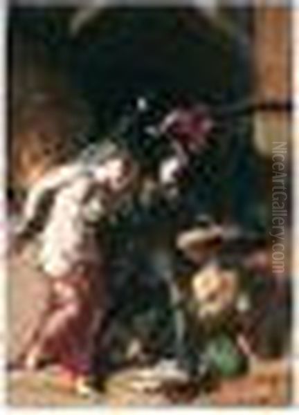 Britomart Redeems Faire Amoret Oil Painting by William Etty