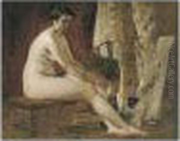 Seated Nude Oil Painting by William Etty