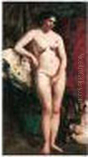 Standing Female Nude Oil Painting by William Etty