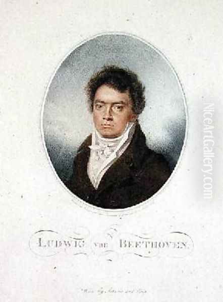 Lugwig van Beethoven 1770-1827 Oil Painting by Letronne, Louis Rene