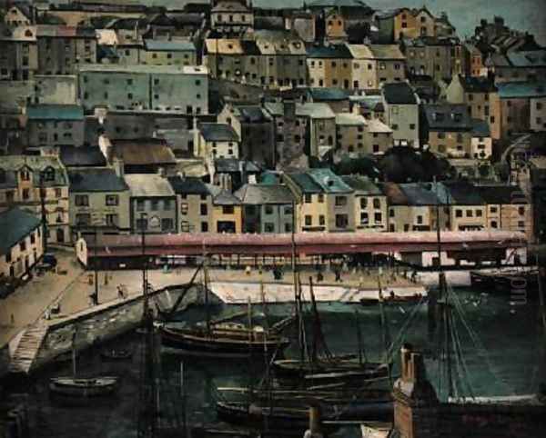 The Harbour and Fish Market Oil Painting by Stanley Lewis