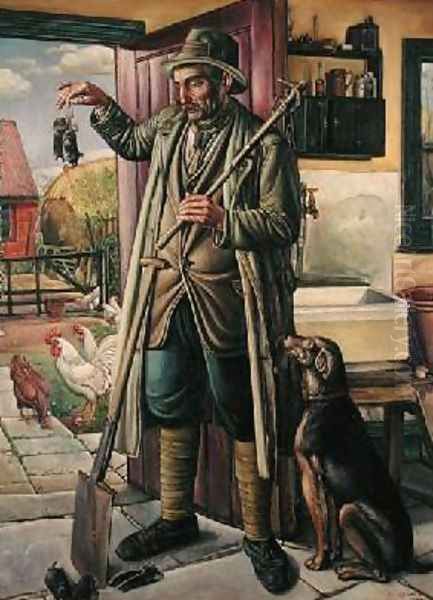 The Welsh Molecatcher 1937 Oil Painting by Stanley Lewis