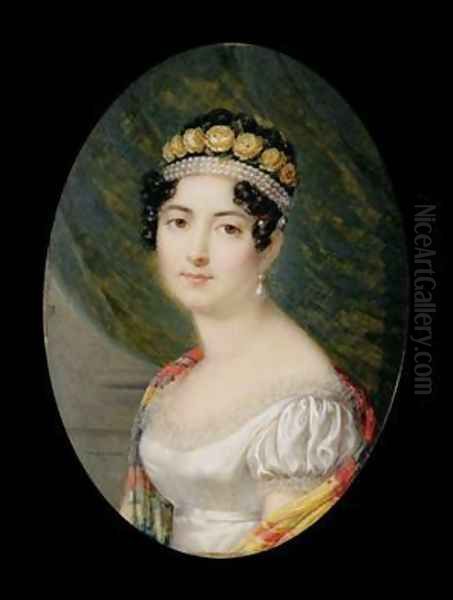 Portrait Miniature of the Empress Josephine Oil Painting by Andre Leon (Mansion) Larue