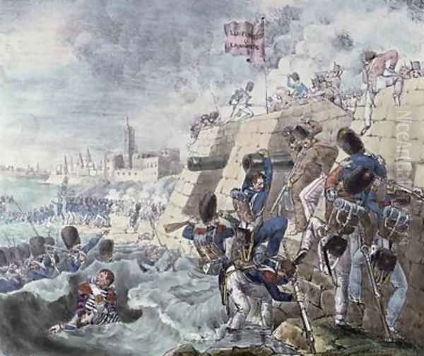 The Capture of the Fort of Trocadero Oil Painting by Charles Lasteyrie du Saillant