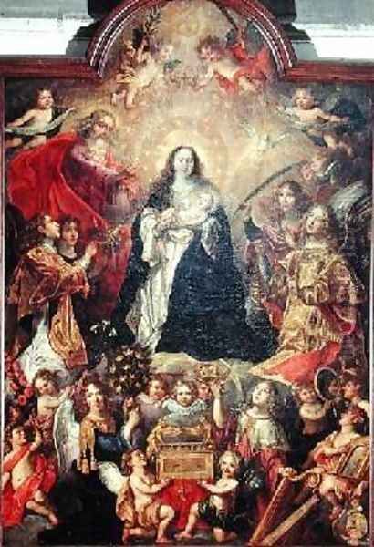 Adoration of the Virgin Oil Painting by or Liemaecker, Nicolaas de Liemakere