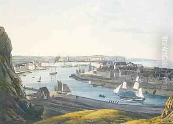 View of Dieppe Oil Painting by Luttringshausen, Johann Heinrich