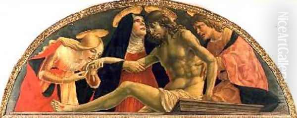 Pieta The Dead Christ 1491 Oil Painting by (Salimbeni) Lorenzo da Sanseverino