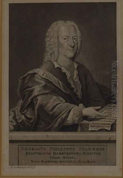 Portrait of Georg Philipp Telemann Oil Painting by Georg Lichtensteger