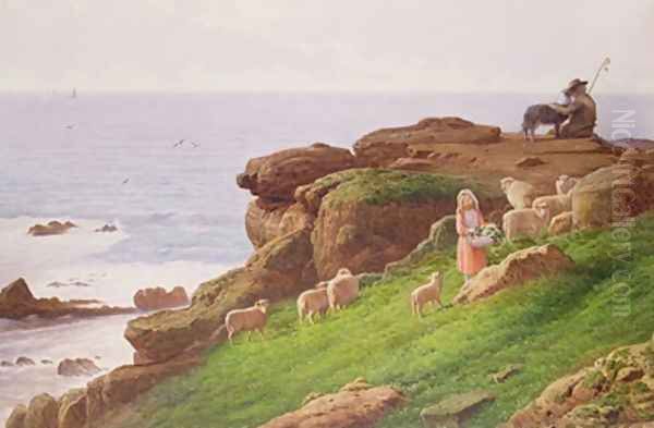 The Pet Lamb Oil Painting by J. Hardwicke Lewis