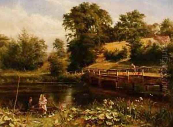 Fishing by the Bridge Oil Painting by Nevil Oliver Lupton