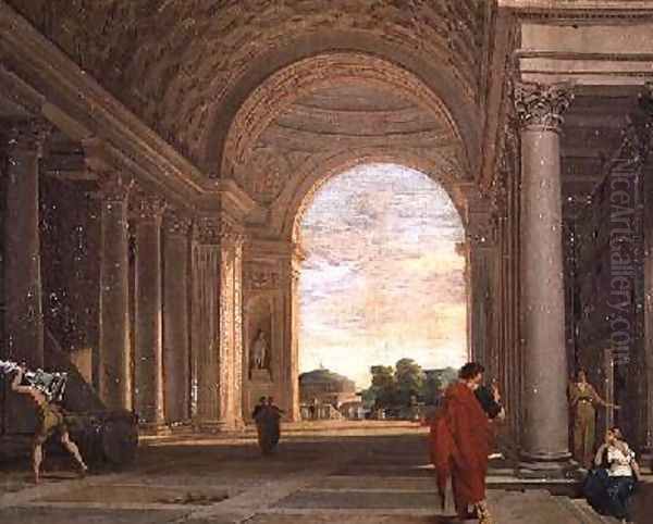 The Interior of a Church in Rome Oil Painting by Pierre (Lemaire-Poussin) Lemaire