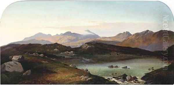 The high Loch on Ben Ledi, Perthshire Oil Painting by Charles Leslie