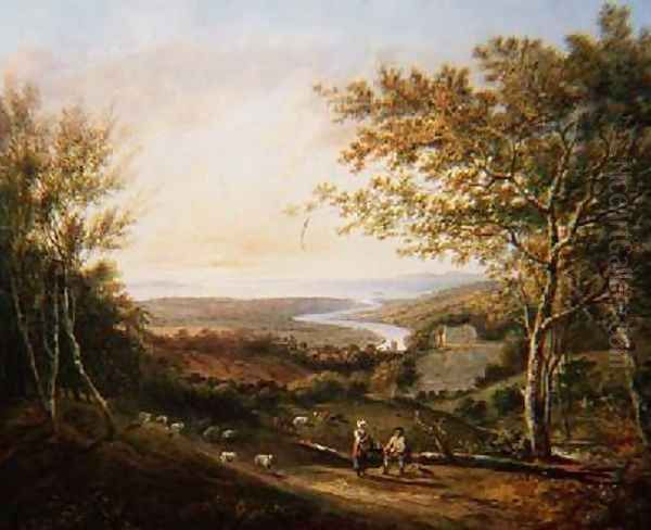 View of the Wye Valley Oil Painting by John Laporte