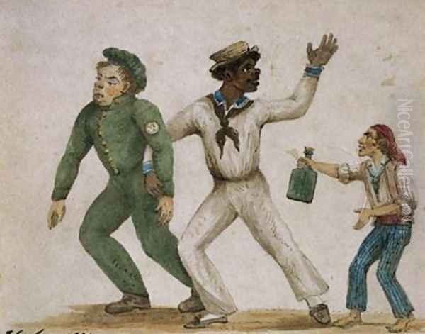 Three Drunken Sailors 1829 Oil Painting by John Locker