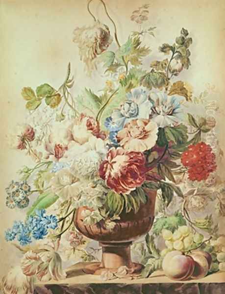 Still Life with Flowers and Fruit Oil Painting by Pieter van Loo